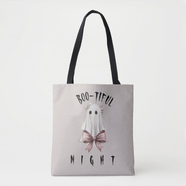 Pink Coquette Halloween Ghost Tote Bag (Front)
