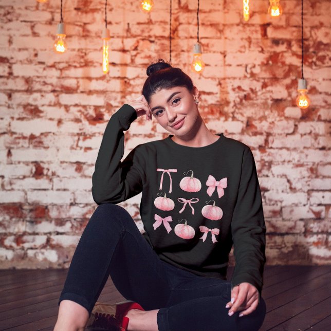 Pink Coquette Halloween Pumpkins Sweatshirt (Creator Uploaded)