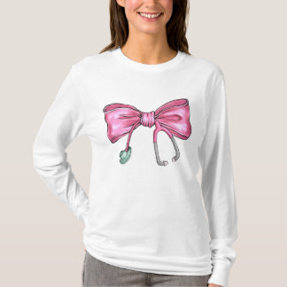 Pink Coquette Nurse Stethoscope Bow  T-Shirt