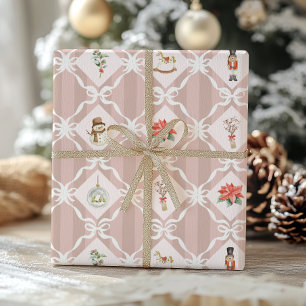 Pink Coquette Nutcracker Christmas Wrapping Paper