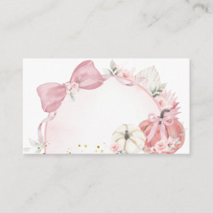Pink Coquette Pumpkin Baby Shower Insert Card