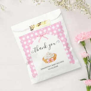 Pink Coquette Pumpkin Pie Baby Shower Thank You Favour Bags