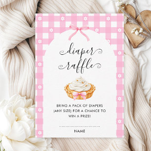 Pink Coquette Pumpkin Pie Diaper Raffle Enclosure Card