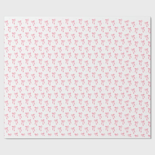Pink Coquette Ribbon Wrapping Paper (Flat)