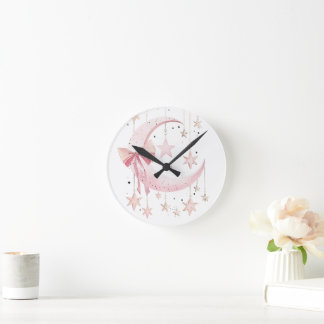 Pink Coquette Round Clock