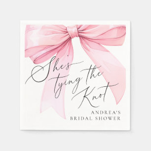 Pink Coquette She's Tying the Knot Bridal Shower Napkin
