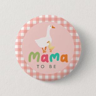 Pink Coquette Silly Goose Mama to Be Baby Shower 6 Cm Round Badge
