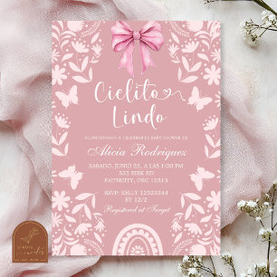 Pink Coquette Talavera Cielito Lindo Baby Shower Invitation