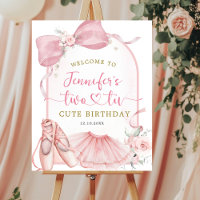 Pink Coquette Two-tu Cute Ballerina Birthday