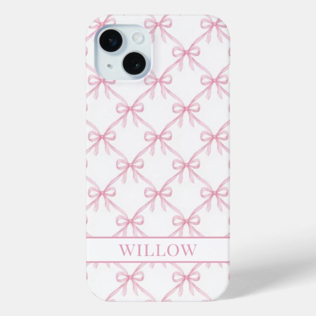 Pink Coquette Watercolor Bows Case-Mate iPhone Case (Back)