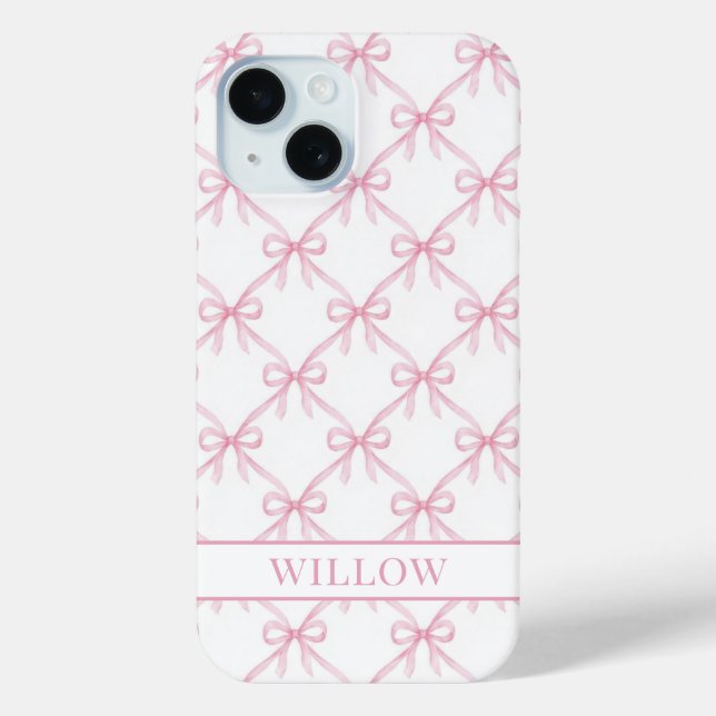 Pink Coquette Watercolor Bows Case-Mate iPhone Case (Back)