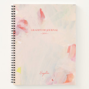 Pink & Coral Abstract Floral Art Gratitude Journal