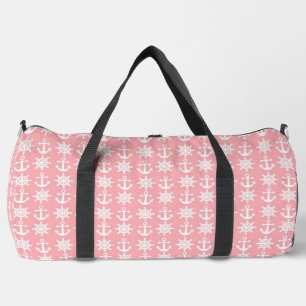 Pink Coral Anchor and Ship's Duffle Bag