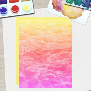 Pink Coral and Orange Marbled Scrapbook Paper