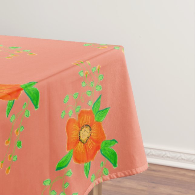 Pink Coral And Orange Tablecloth (In Situ)