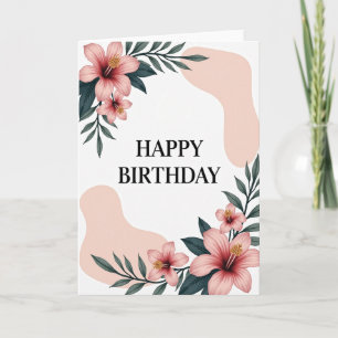 Pink Coral Birthday Card