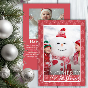 Pink Coral Christmas Tree Holiday Photo