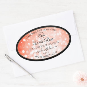 Pink Coral Glitter Logo Product Packaging Labels