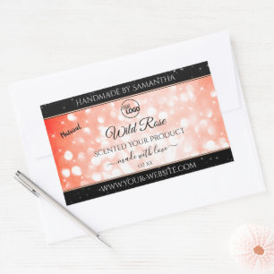 Pink Coral Glitter Logo Product Packaging Labels
