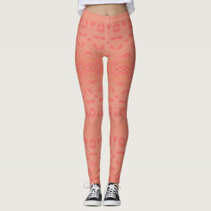 Pink Coral Patterned Ladies Leggings