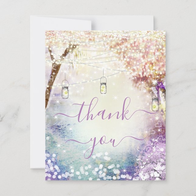 Pink Coral Purple Blue Forest Fairytale Wedding  (Front)