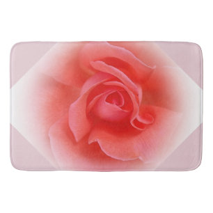 pink coral rose bath mat