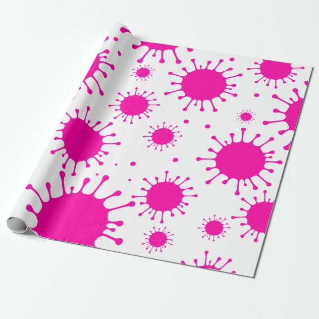 pink coronavirus wrapping paper (Unrolled)