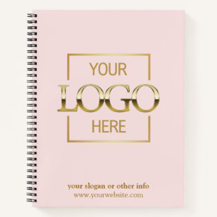 Pink Corporate Company Business Logo Promotional Notebook