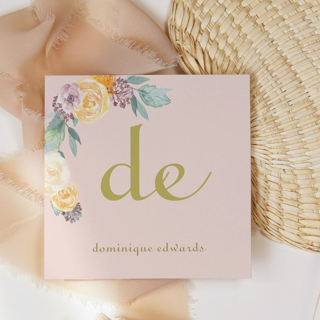Pink Cosmetics or Florist Elegant Modern Square Business Card (Creator Uploaded)