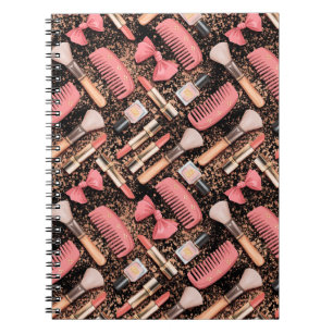 Pink Cosmetics Pattern Glitter  Notebook