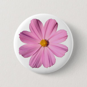 Pink Cosmos 6 Cm Round Badge