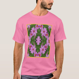 Pink Cosmos Daisy Flowers Abstract Nature  T-Shirt