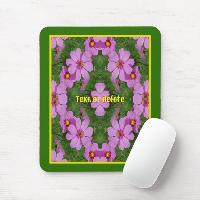 Pink Cosmos Daisy Flowers Nature Personalised  Mouse Pad (With Mouse)