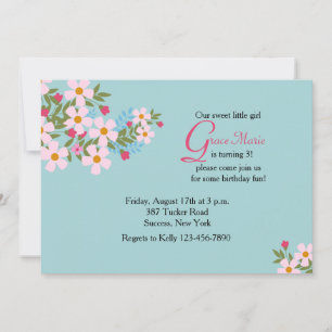 Pink Cosmos Floral Invitation