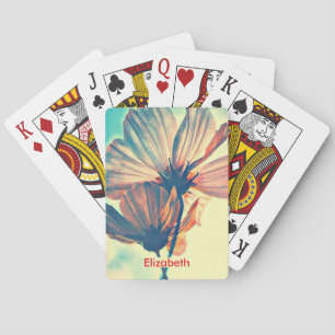 Pink Cosmos Flower Name Playing Cards