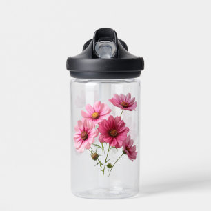 Pink Cosmos Flowers-23456 Water Bottle