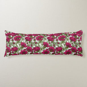 Pink Cosmos flowers Body Cushion