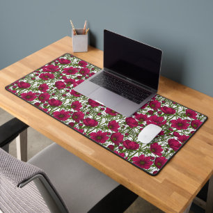 Pink Cosmos flowers Desk Mat