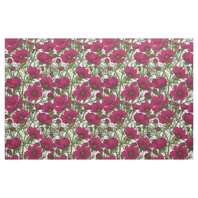 Pink Cosmos flowers Fabric (Fat Quarter)