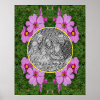 Pink Cosmos Flowers Frame Add Your Own Photo