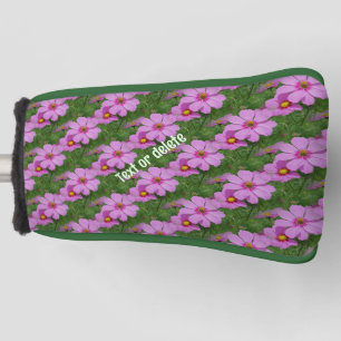 Pink Cosmos Flowers Nature Pattern Personalised Golf Head Cover