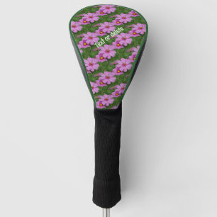 Pink Cosmos Flowers Nature Pattern Personalised Golf Head Cover