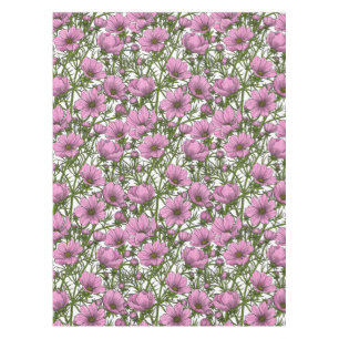 Pink Cosmos flowers Tablecloth