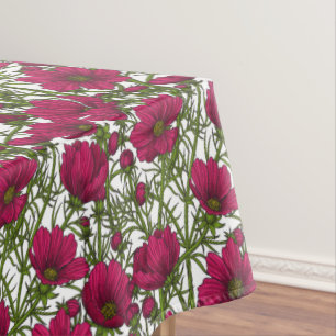 Pink Cosmos flowers Tablecloth