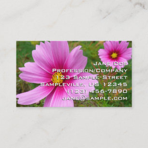 Pink Cosmos Flowers Wildflower Business Card