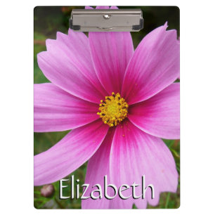 Pink Cosmos Flowers Wildflower Clipboard