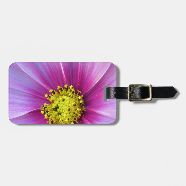 Pink Cosmos Luggage Tag (Front Horizontal)