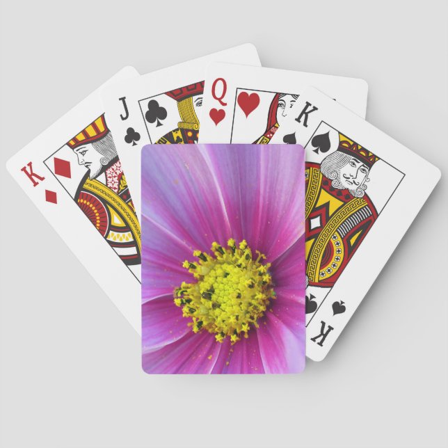 Pink Cosmos Playing Cards (Back)