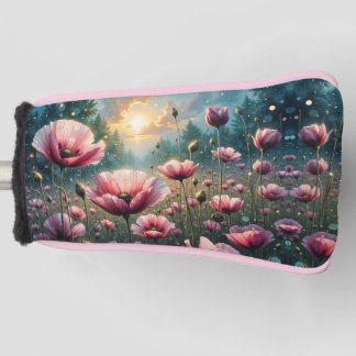 Pink Cosmos Sunrise Landscape Golf Head Cover