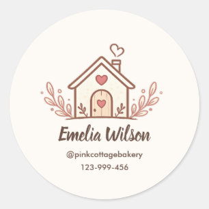 Pink Cottage Home Bakery Classic Round Sticker